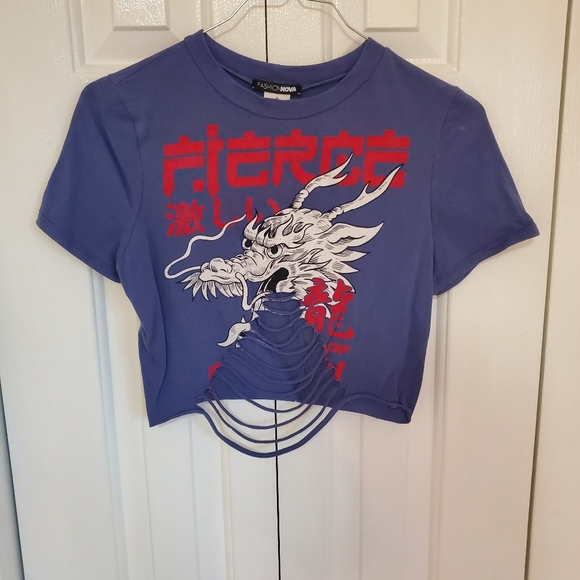 Fashion Nova Fierce Dragon Baby Tee M - Picture 5 of 5